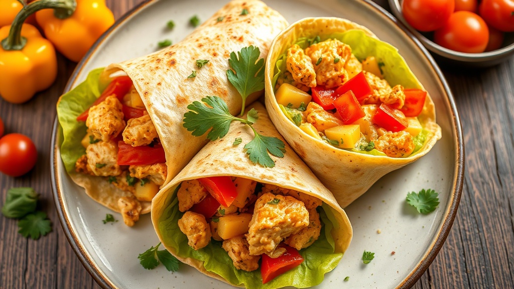 Cheddar Chicken Pepper Wraps