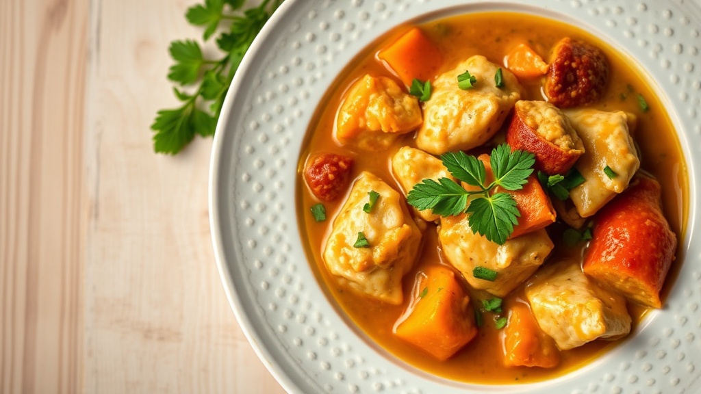 Cheesy Andouille Chicken Stew