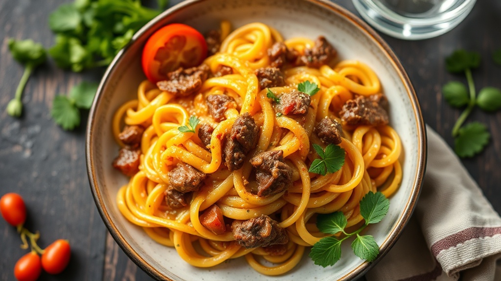 Cheesy Beef and Noodle Casserole