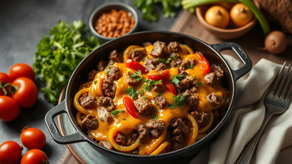 Cheesy Beef and Rotel Skillet