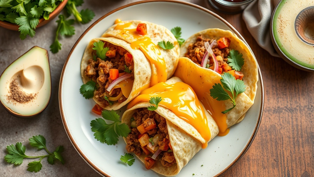 Cheesy Beef Tortilla Wraps