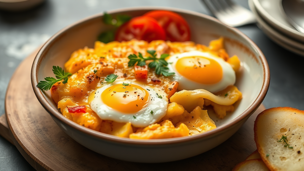 Cheesy Potato and Egg Bake