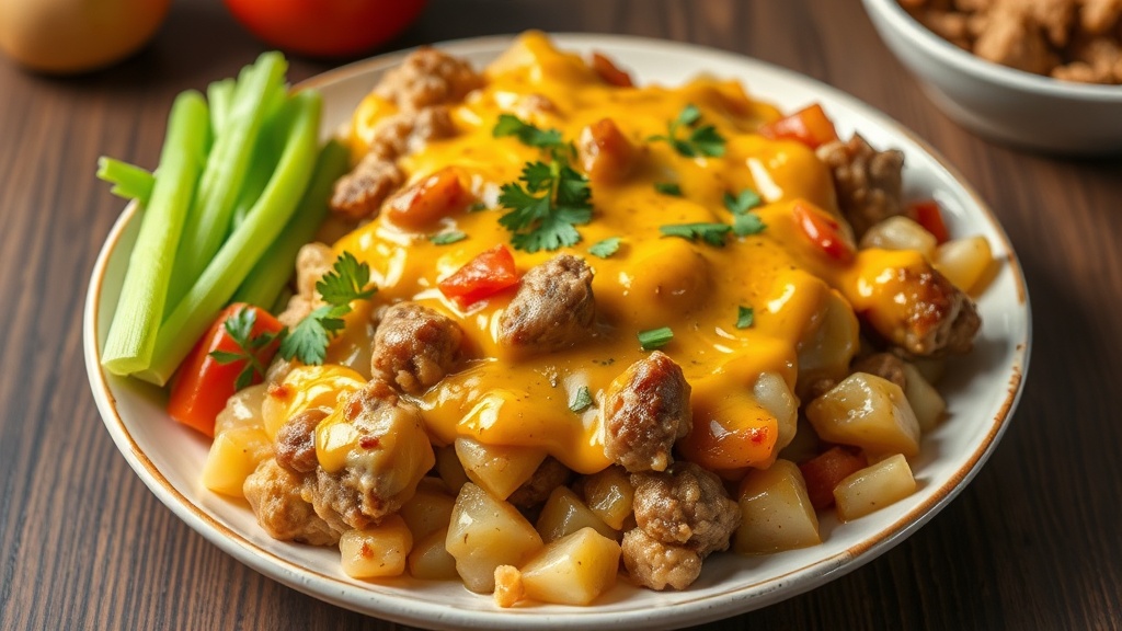 Cheesy Potato and Hamburger Casserole