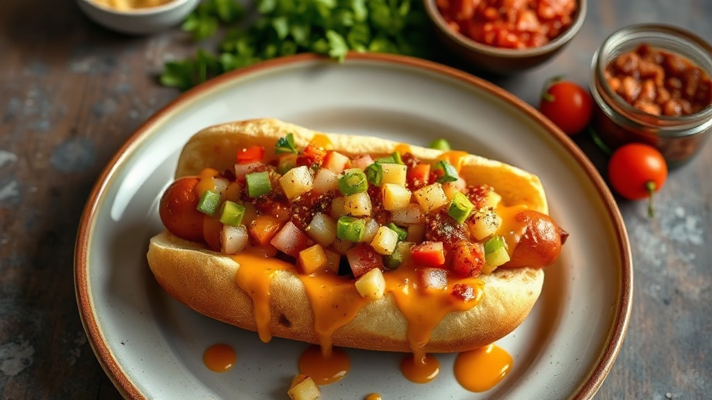 Cheesy Relish Hot Dog