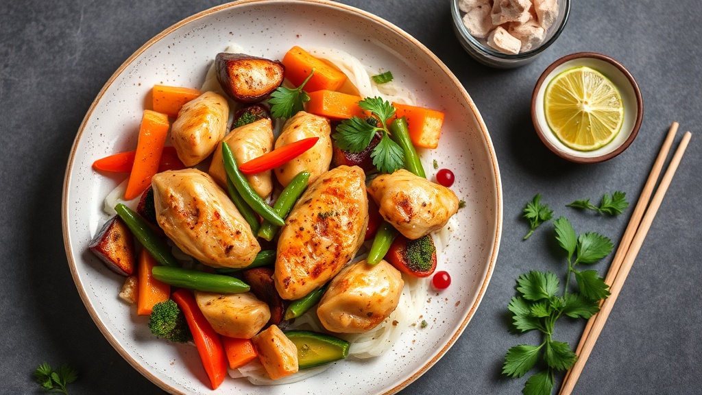 Chicken and Veggie Stir Fry with Julien Cut Veg