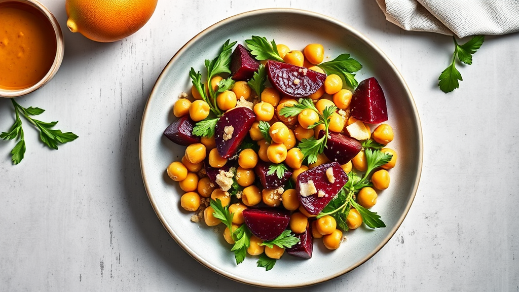 Chickpea and Beetroot Salad with Citrus Dressing