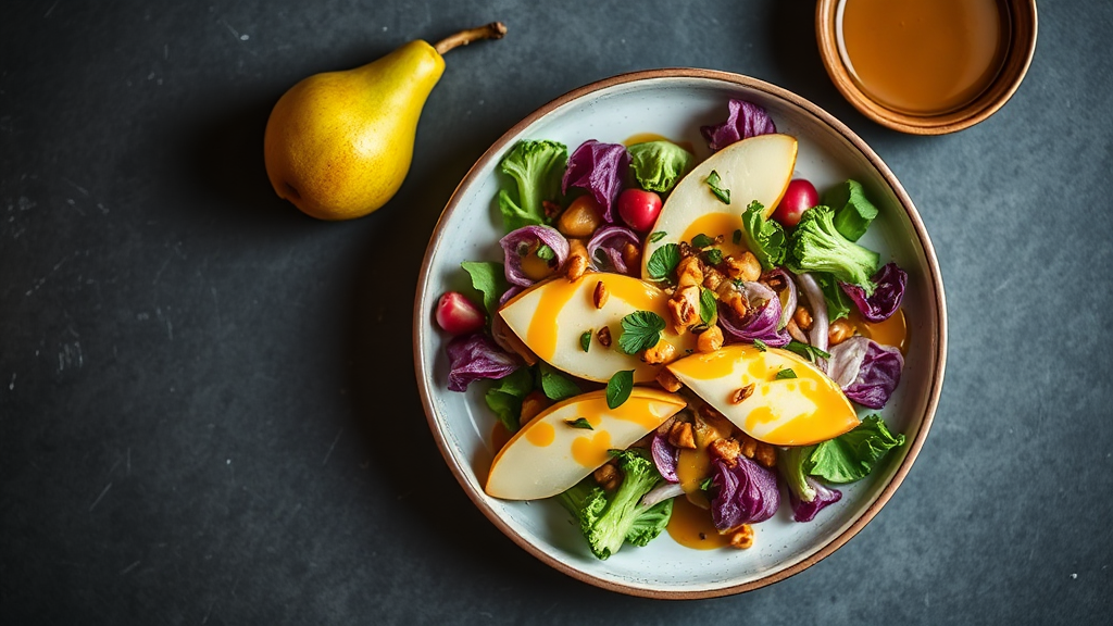 Chicory and Pear Salad with Honey Mustard Dressing