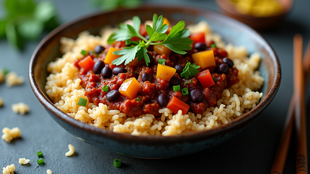 Chili Black Bean Rice Bowl