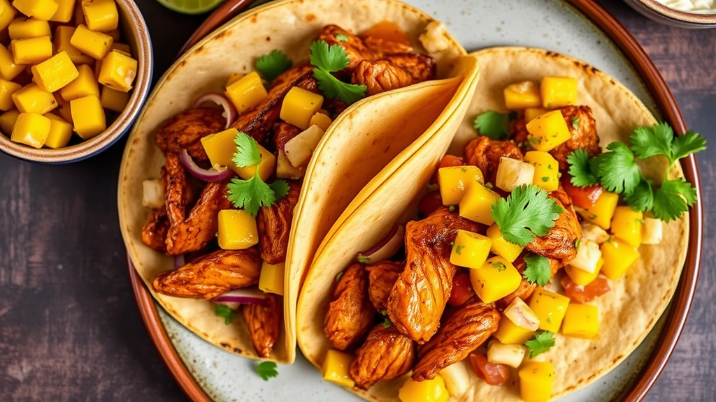 Chipotle Chicken Tacos with Mango Salsa