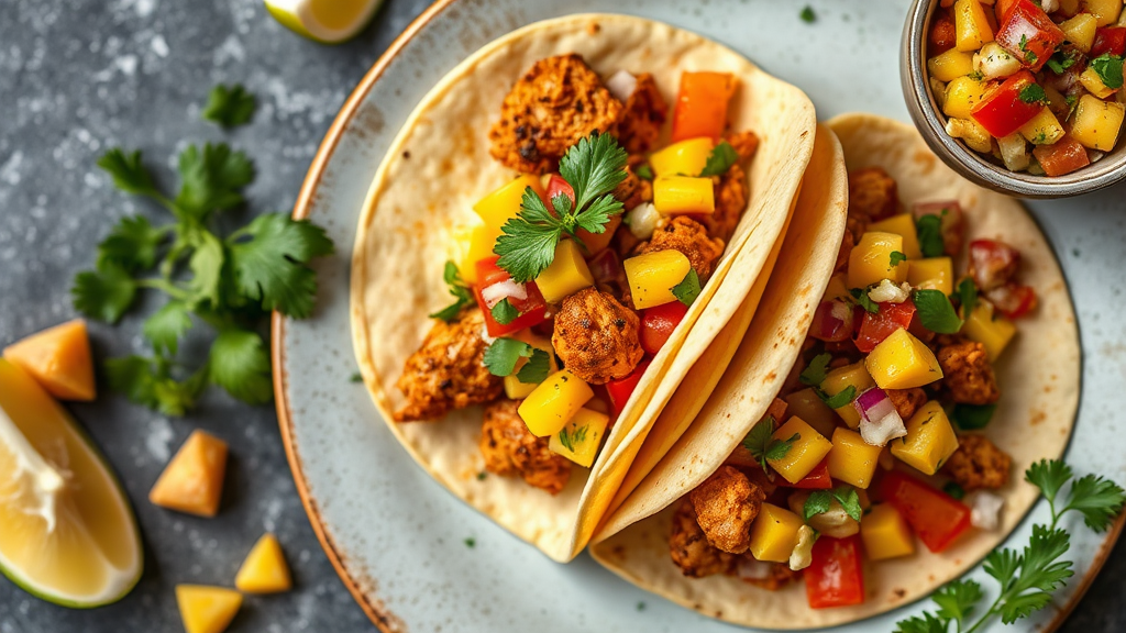 Chipotle Chicken Tacos with Mango Salsa