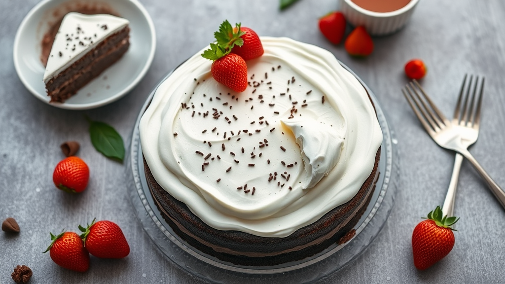 Chocolate Fudge Cake with Angel Frosting