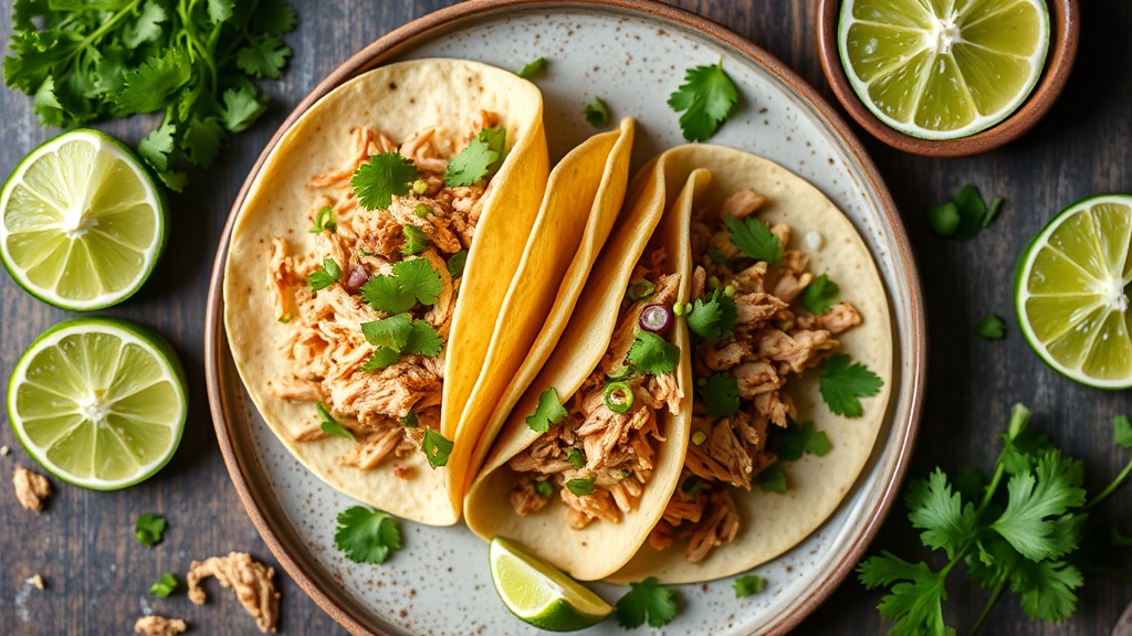 Cilantro Lime Shredded Chicken Tacos