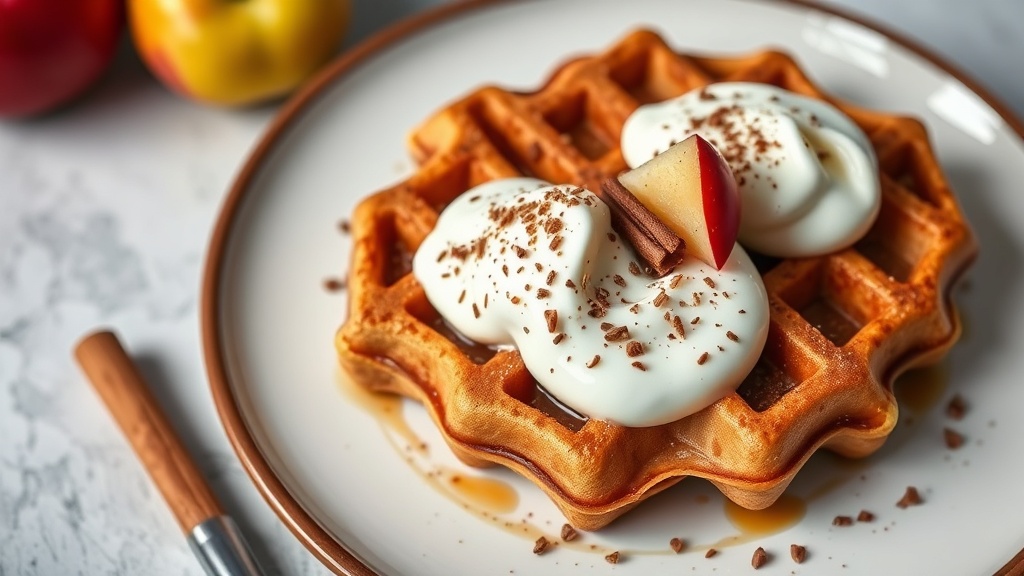 Cinnamon Apple Waffles with Maple Cream