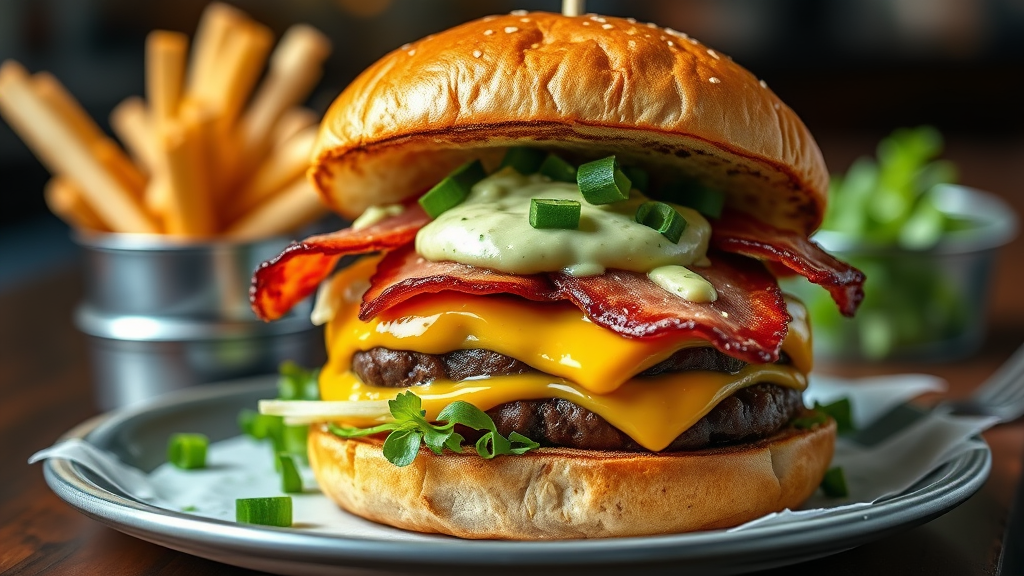 Classic Bacon Cheeseburger with Avocado Aioli (Copycat Recipe)