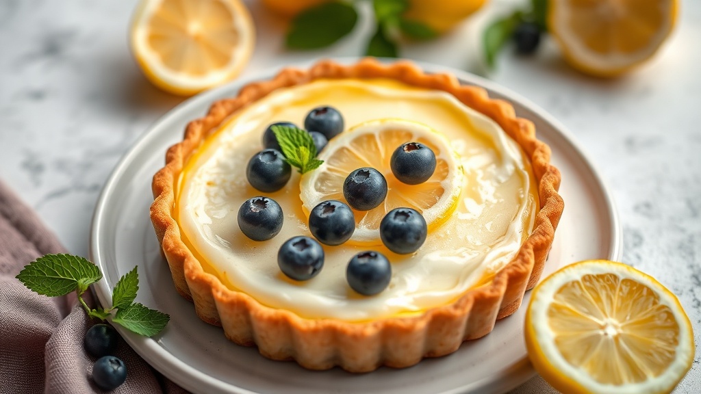 Classic Lemon Blueberry Tart