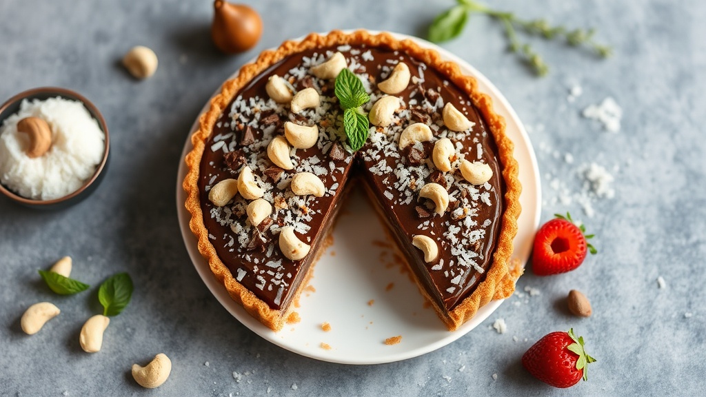 Coconut Chocolate Cashew Tart