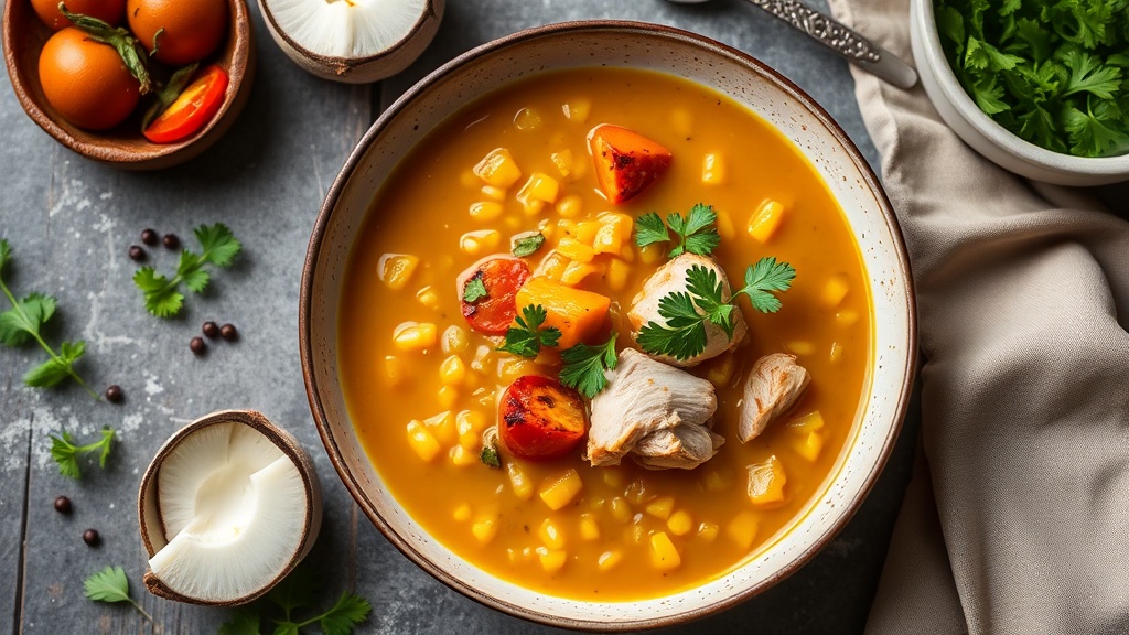 Coconut Lentil Stew with Chicken Broth