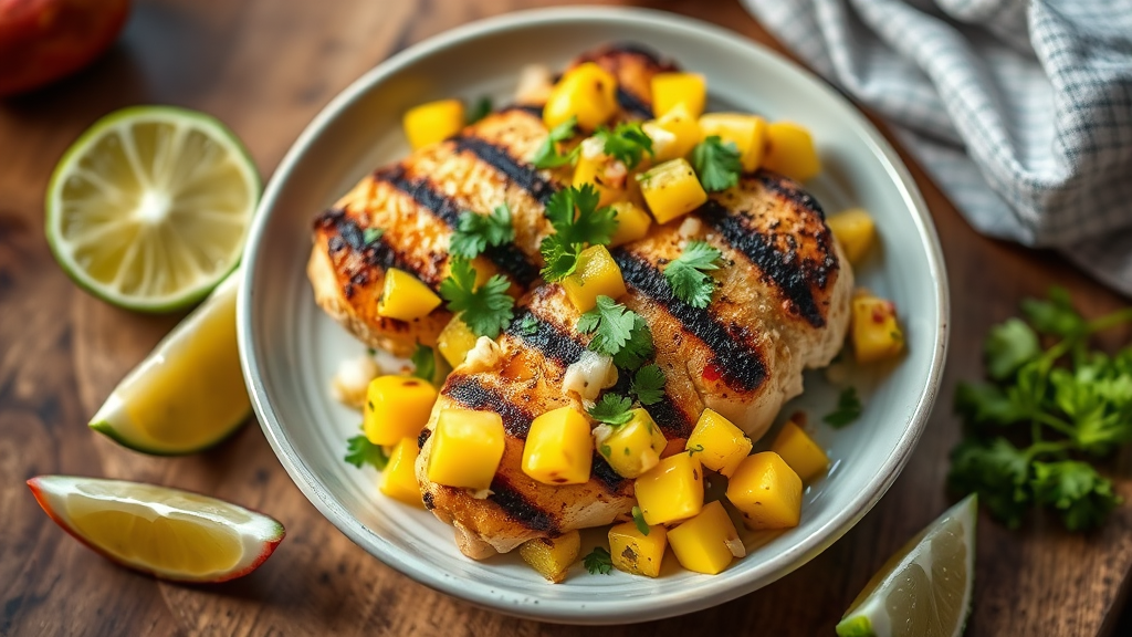 Coconut Lime Grilled Chicken with Mango Salsa