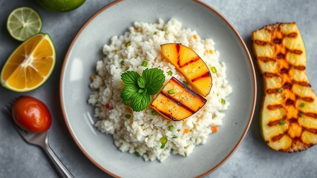 Coconut Lime Rice with Grilled Pineapple