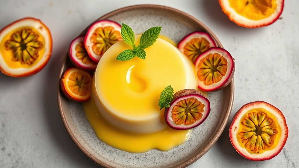 Coconut Sago Pudding with Mango and Passion Fruit