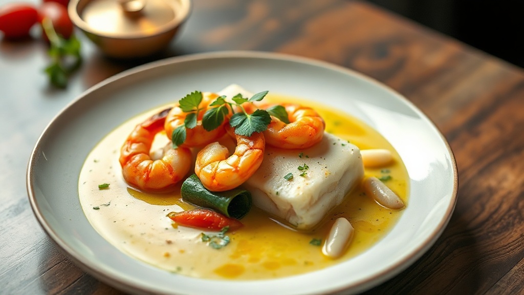 Cod Coconut Green Curry with Shrimp