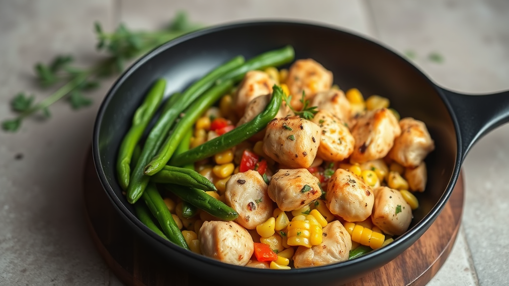 Corn Chicken Green Beans Skillet