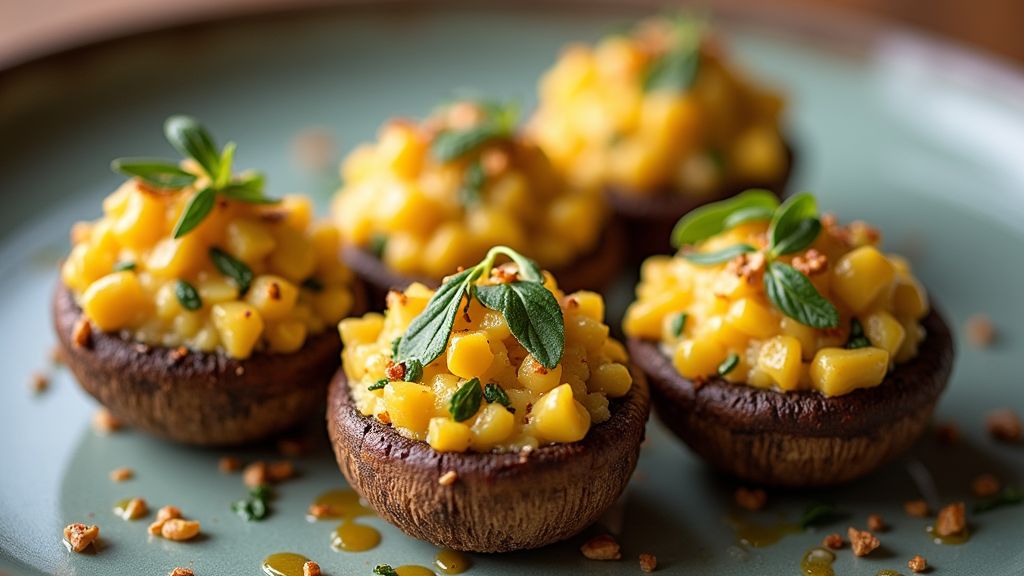 Cornbread and Sage Stuffed Mushrooms