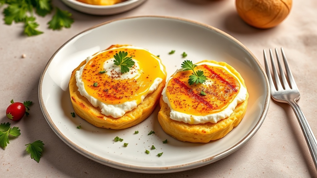 Cottage Cheese and Mustard Egg Muffin