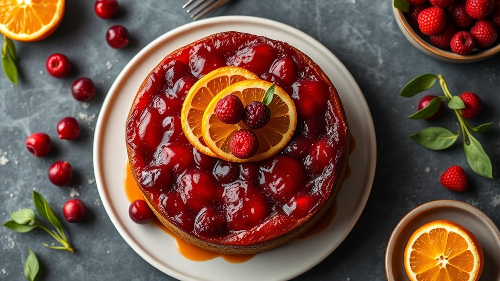 Cranberry Orange Upside-Down Cake