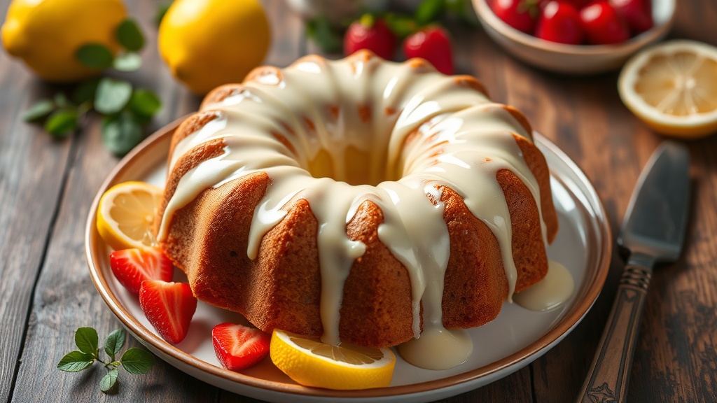 Cream Cheese Pound Cake with Lemon Glaze