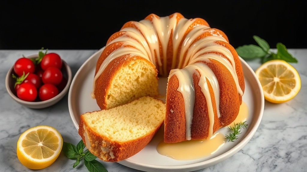 Cream Cheese Pound Cake with Lemon Glaze