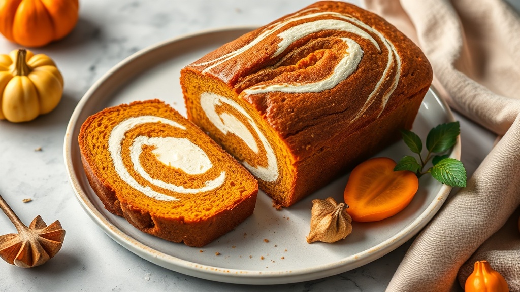 Cream Cheese Swirled Pumpkin Bread