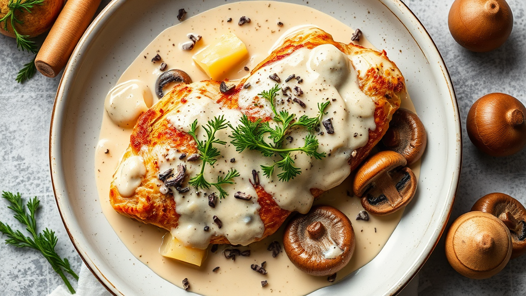 Creamy Baked Chicken with Artichokes and Mushrooms
