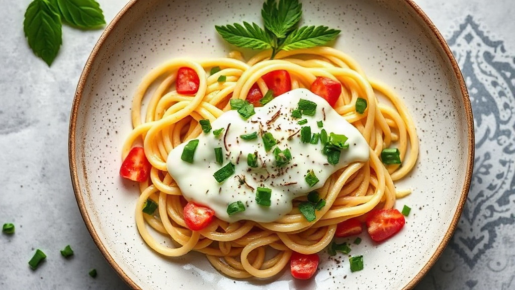 Creamy Basa Noodles with Greek Yogurt Sauce