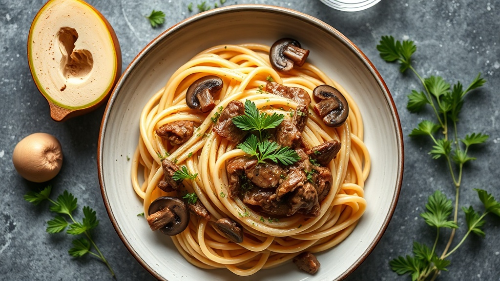 Creamy Beef and Mushroom Pasta