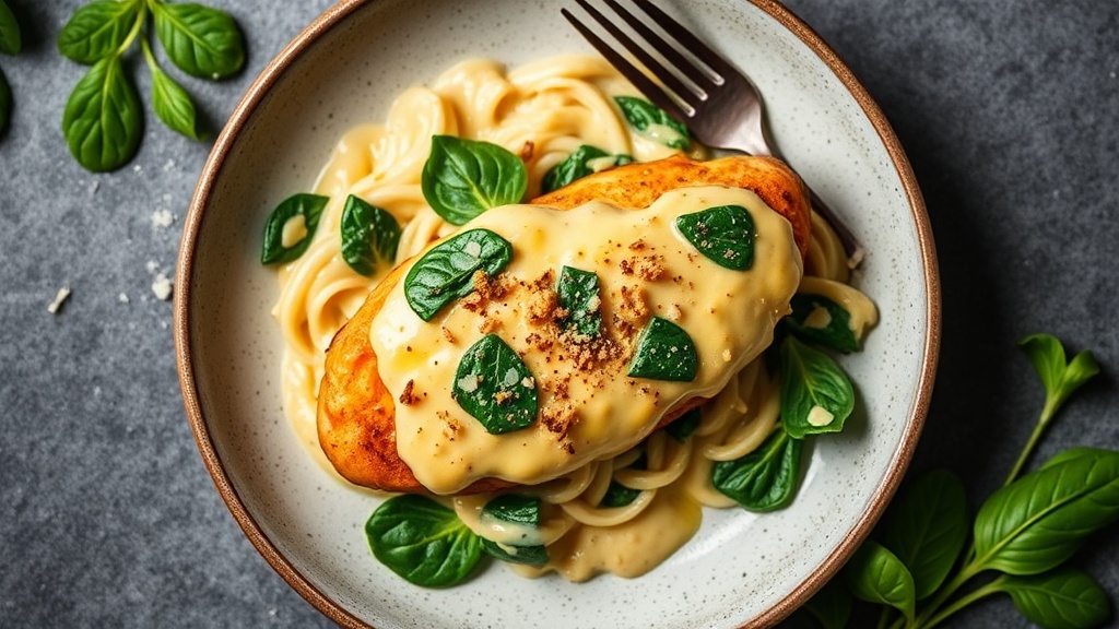 Creamy Cheddar Chicken with Spinach