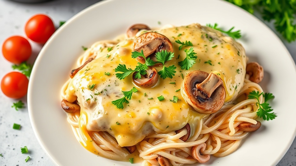 Creamy Cheddar Mushroom Chicken (Slow Cooker Recipe)