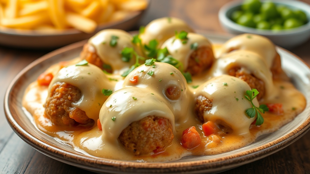 Creamy Cheesy Meatball Bake (Copycat Recipe)