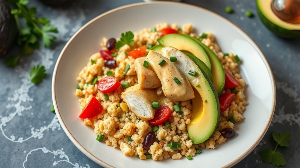 Creamy Chicken and Avocado Quinoa Bowl