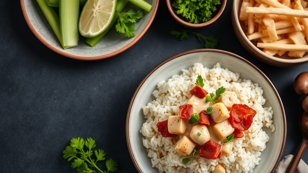 Creamy Chicken and Bacon Rice Bowl