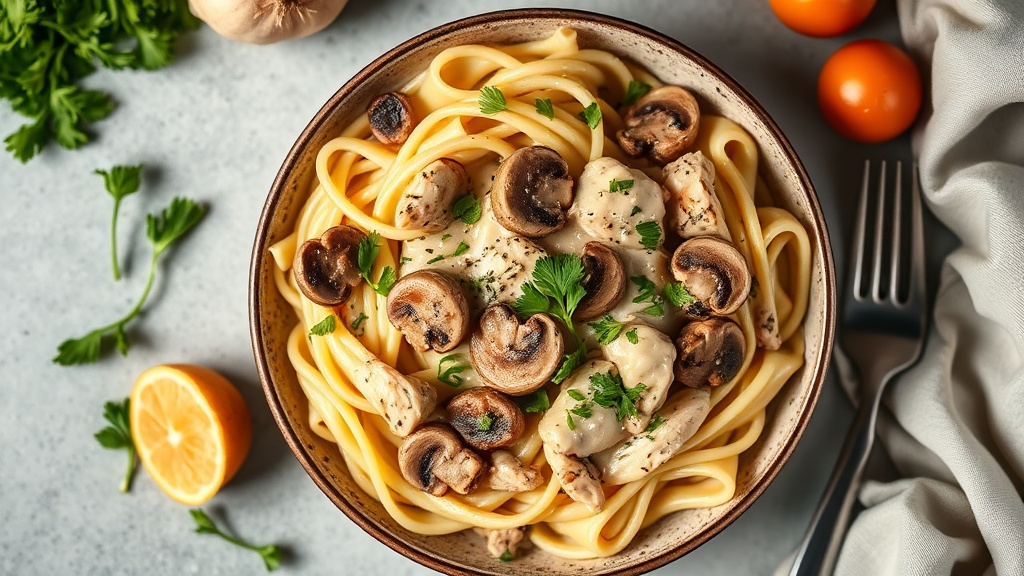 Creamy Chicken and Mushroom Pasta Bake