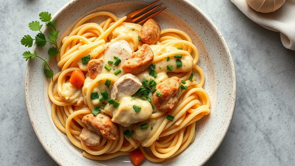Creamy Chicken and Potato Noodle Bake