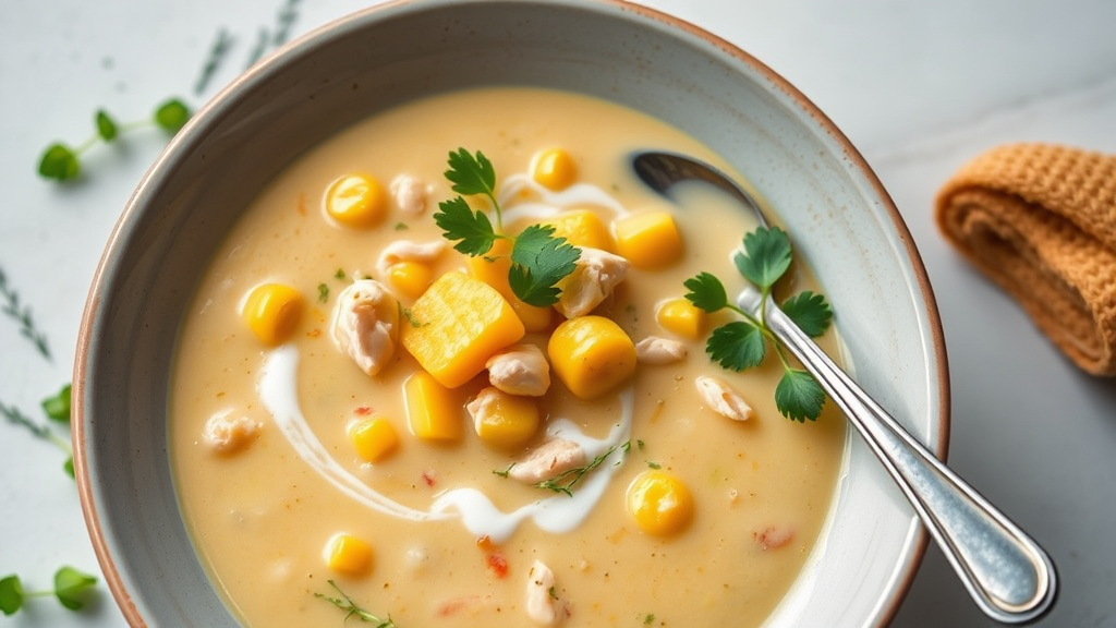 Creamy Chicken Corn Soup with a Twist