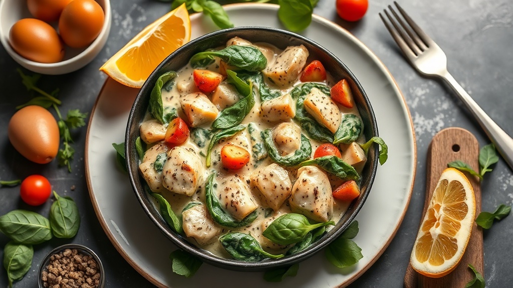 Creamy Chicken Spinach Skillet