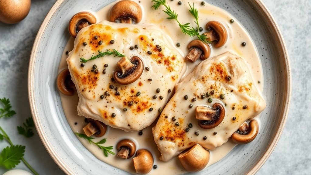 Creamy Chicken Thighs with Mushrooms and Capers