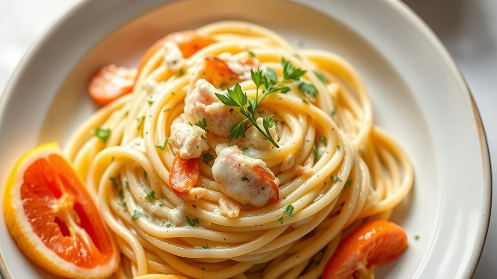 Creamy Crab Pasta with Lemon and Herbs