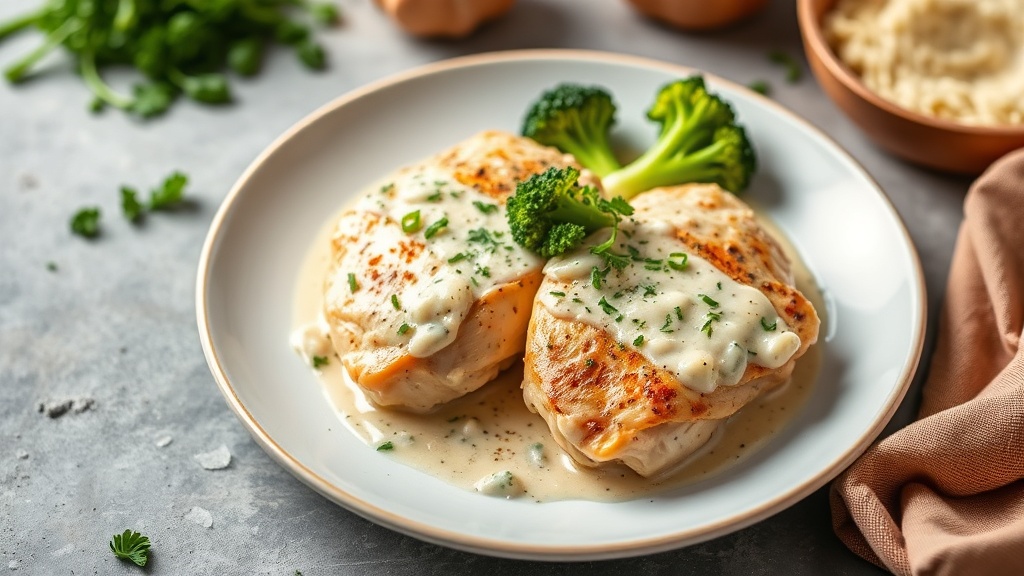 Creamy Garlic Chicken Thighs with Broccoli and Parmesan