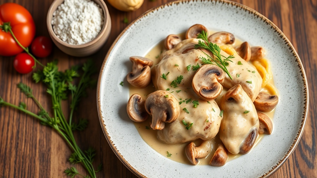 Creamy Garlic Mushroom Chicken