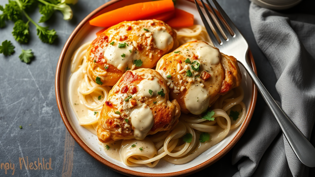 Creamy Garlic Parmesan Chicken Thighs