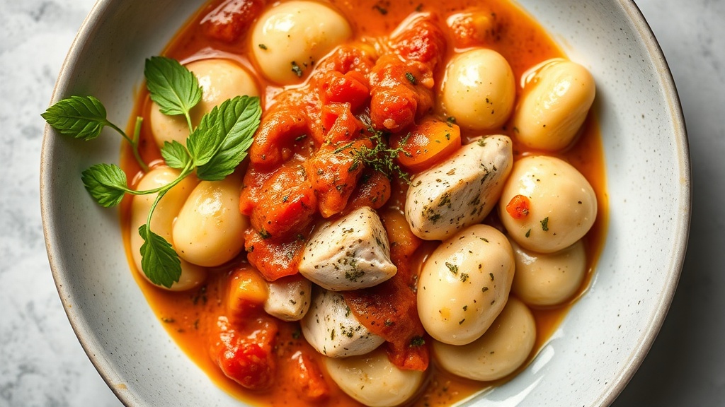 Creamy Gnocchi with Chicken and Tomato Purée